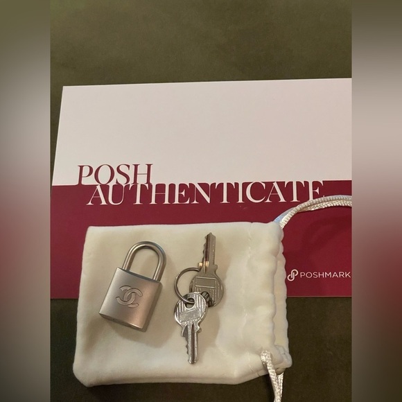 Chanel Matte Silver Lock and Two Keys — Very Rare and Hard to Find - Picture 4 of 6